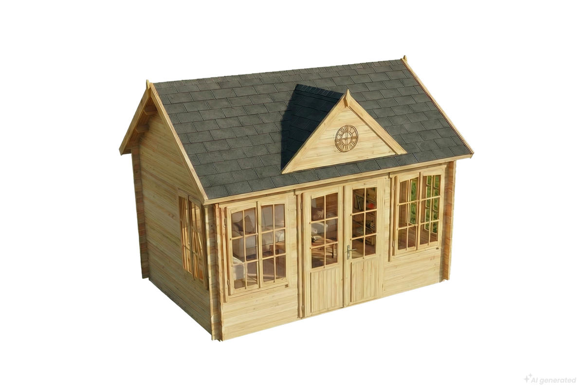 GARTENHAUS Holz Clockhouse - Naturfarben, Holz (440/336/340cm) - Alpholz