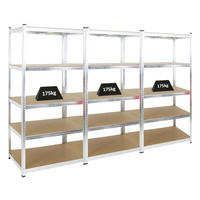 SCHWERLASTREGAL Ragnar 3er-Set mit 3x 180x90x60 cm Fachlast 175 kg Verzinkt - Silberfarben, Metall (270/180/60cm) - PROREGAL