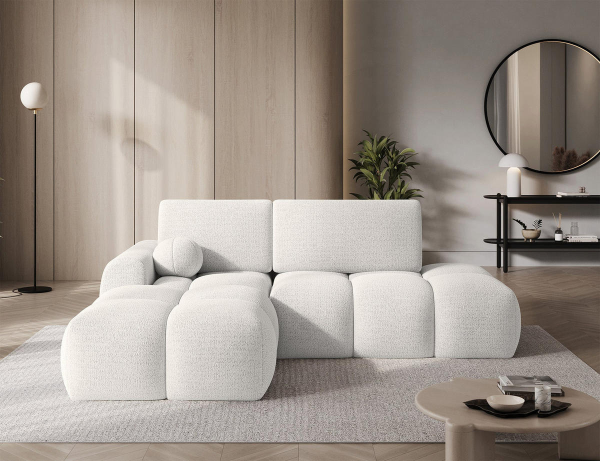 ECKSOFA VITTARIO mit Schlaffunktion & Bettkasten – Modernes L-Sofa 227 cm, inklusive Kissen - Weiß, Kunststoff (227/95cm) - Wohnideebilder