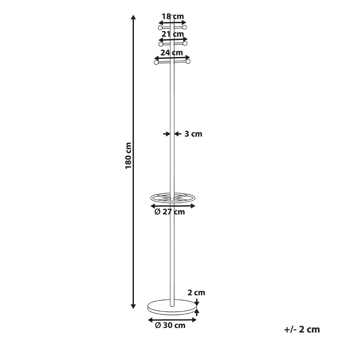 VĚŠÁK NA OBLEČENÍ Černý Gillam - černá, kov (30/180/30cm) - Beliani