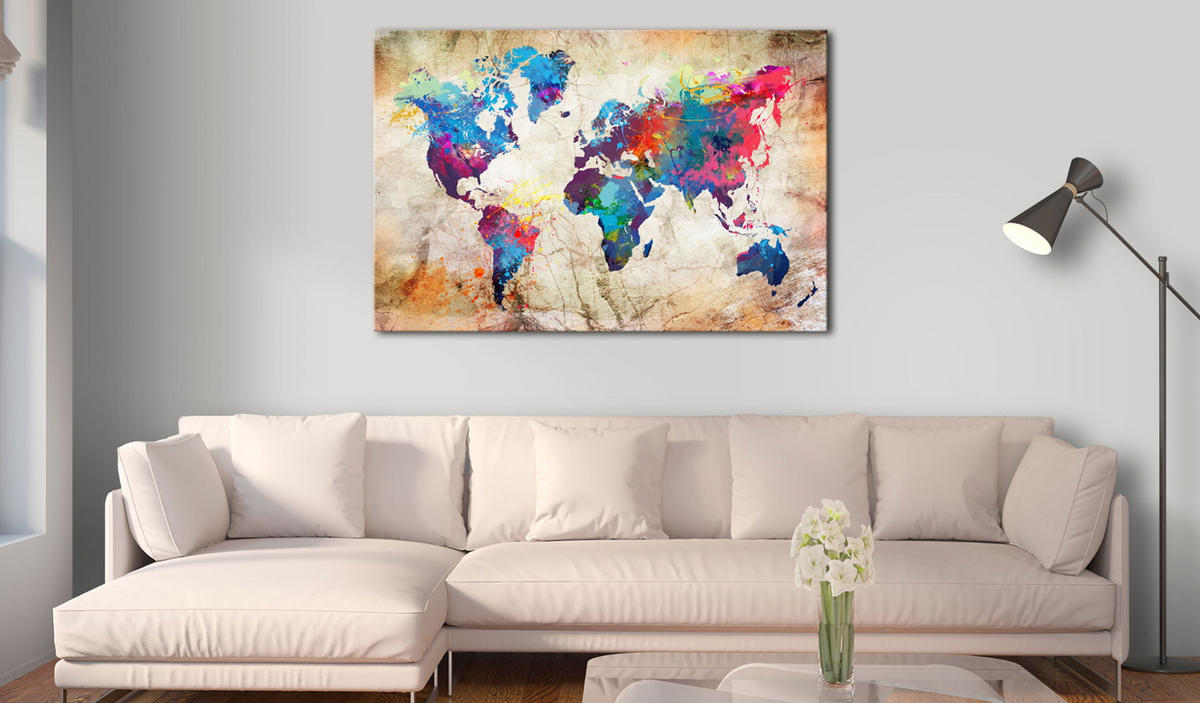 PINNWANDBILDER Bunt 90/60 cm - Multicolor, Naturmaterialen/Textil (90/60cm) - KUNSTLOFT