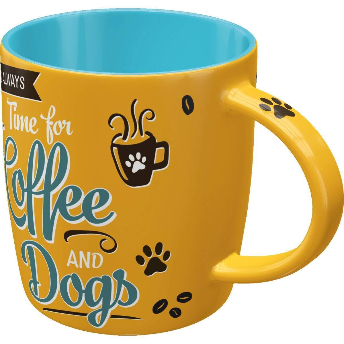 KAFFEETASSE 330 ml Pfotenschild Coffee and Dogs - Multicolor, Keramik (0.33L) - Nostalgic-Art
