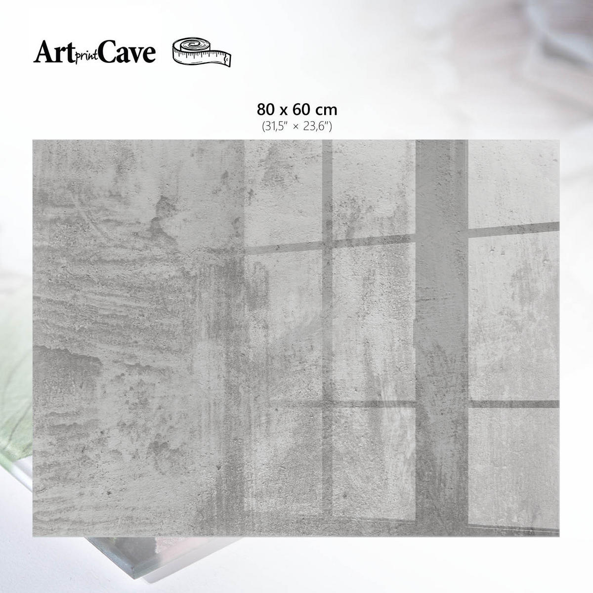 GLASPLATTE 80x60 cm – Graue Textur - Beige, Glas (0.4/80/60cm) - ArtPrintCave