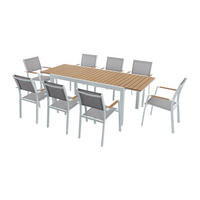 GARTENESSGRUPPE im Set - 8 -Sitzer - Textilene - weiß - MACILA - Weiß, Metall - Vente-Unique