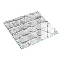 GLASPLATTE 60x52 cm Ziegelmauer - Weiß, Glas (60/0.4/52cm) - TULUP