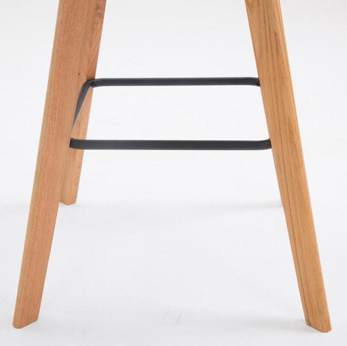 BARHOCKER 2er Set Lederlook creme - Eukalyptusholzfarben/Creme, Holz/Textil (48/112/56cm) - CLP