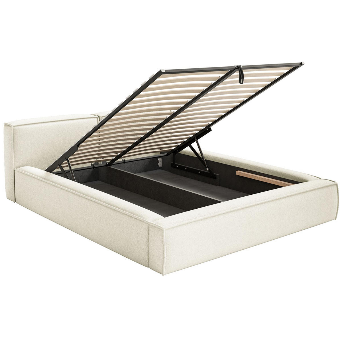 POLSTERBETT Tilves Slim Creme 160x200 cm - Creme/Schwarz, Kunststoff/Textil (160/200cm) - Selsey