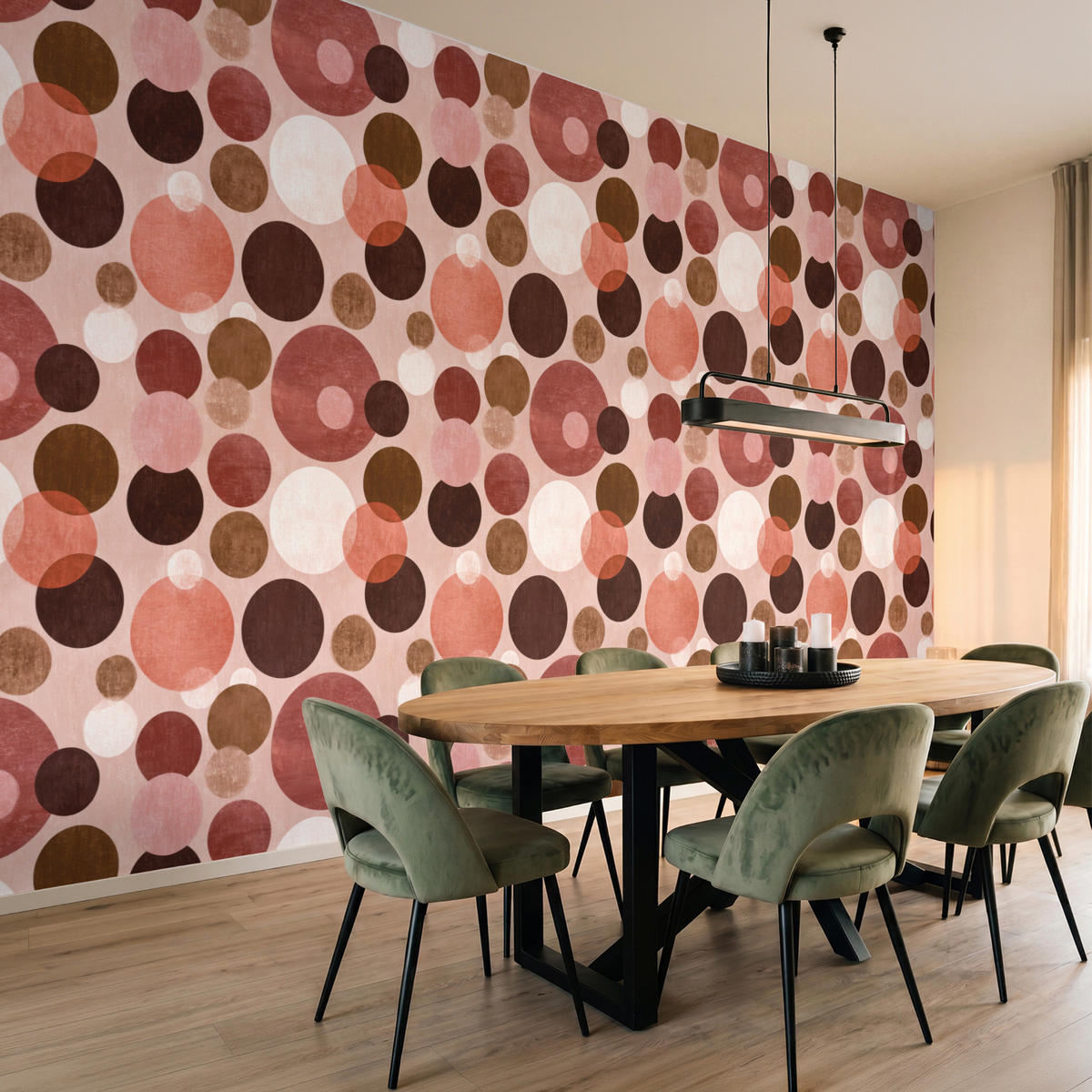 TAPETE - Kreise - Modern - Farbenfroh - 450x240 cm - Multicolor, Papier (450/240cm) - OnlyWow