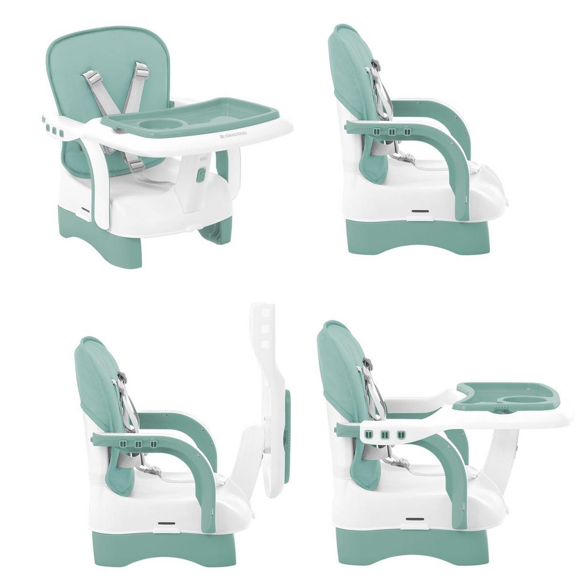 SITZERHÖHUNG Chewy grün Doppeltablett, Sicherheitsgurt, faltbar, Kinderstuhl-Funktion, kompakt - Grün, Kunststoff (39/38/25cm) - Kikka boo