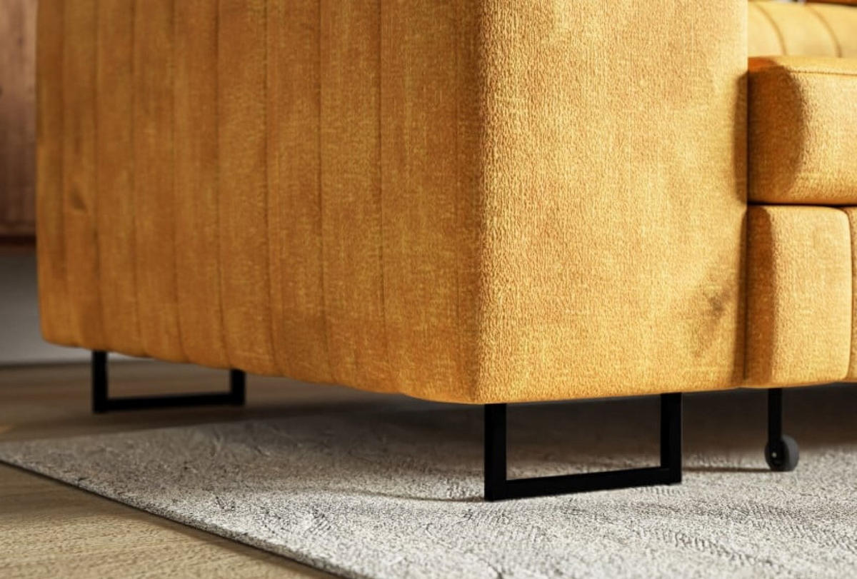 ECKSOFA Terra Senfgelb NOLA Mit Verstellbaren Kopfstützen Rechts - Gelb/Goldfarben, Textil (203/274cm) - Sepro Meble