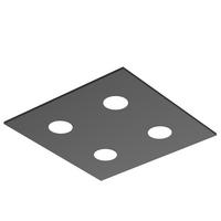 DECKENLEUCHTE River Square X4 - Schwarz Hochglanz, Metall (40/40/4cm) - Lumicom