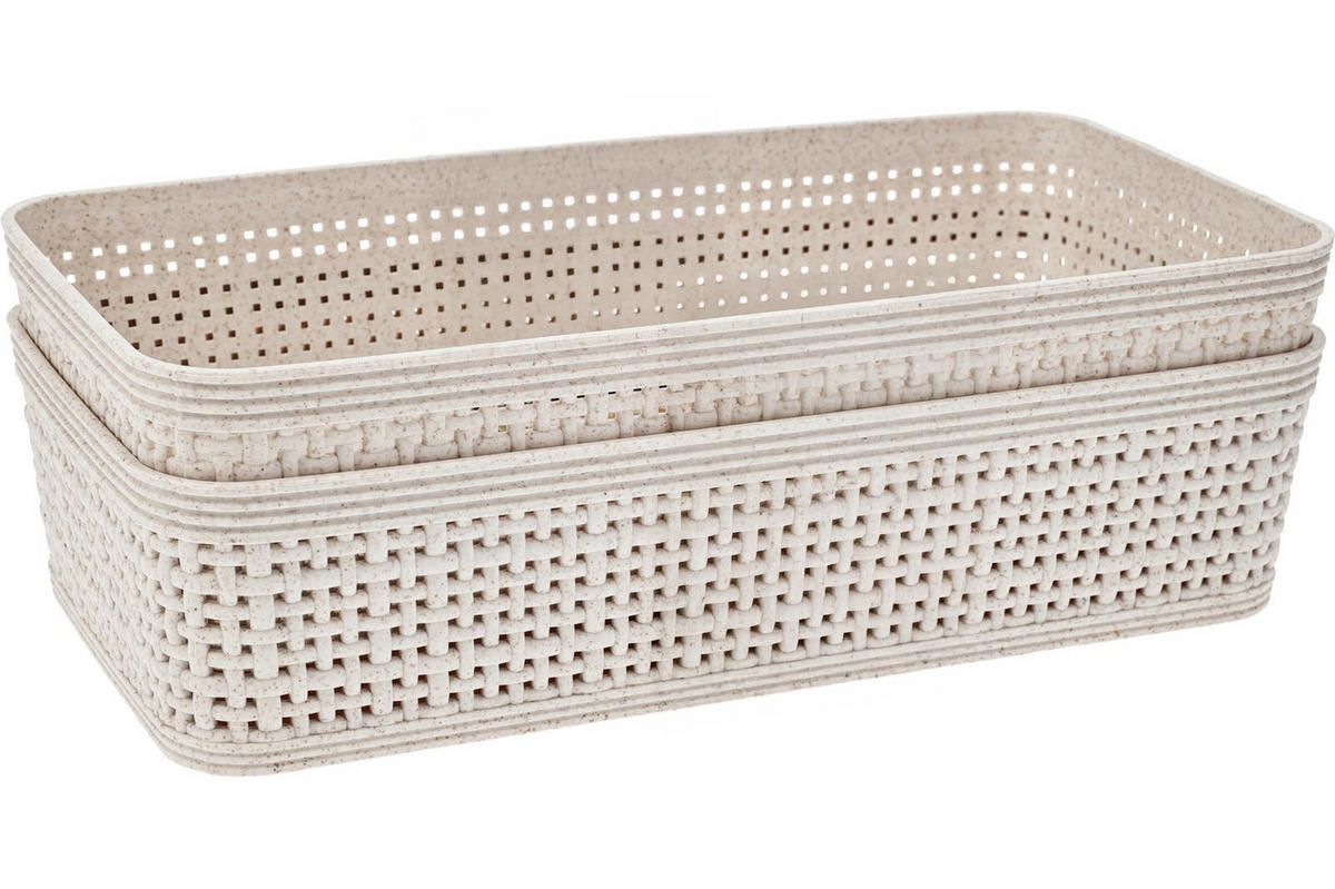 ORGANIZERBOX Basic Beige 25.5/13.5/8 cm Kunststoff - Beige, Kunststoff (25.5/13.5/8cm) - Mondex