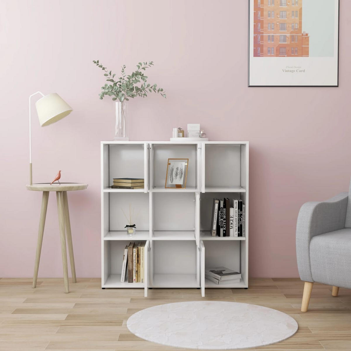 BÜCHERREGAL Weiß 90x30x90 cm Holzwerkstoff - Weiß, Holzwerkstoff (90/90/30cm) - furnicato