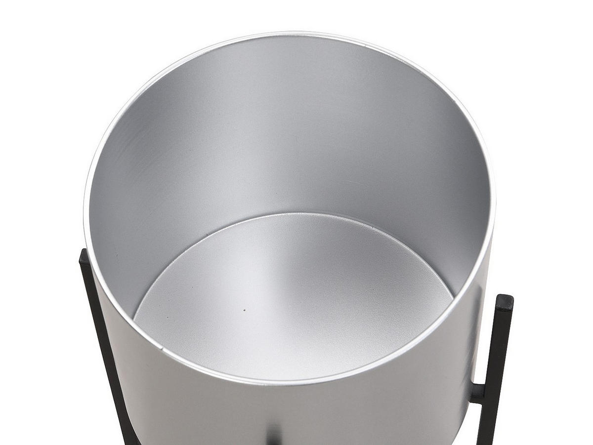 ÜBERTOPF 2er-Set - 23 cm, 25 cm x 23 cm, 25 cm - Metall - Silberfarben - EDMEE - Silberfarben, Metall (23/39/23cm) - Vente-Unique