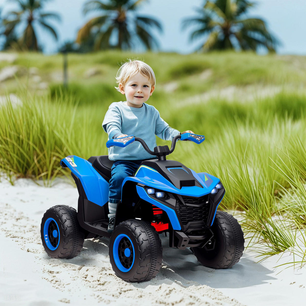 KINDER ELEKTRO-QUAD, Blau, Kunststoff, Metall - Blau, Kunststoff (109/69/75cm) - AIYAPLAY