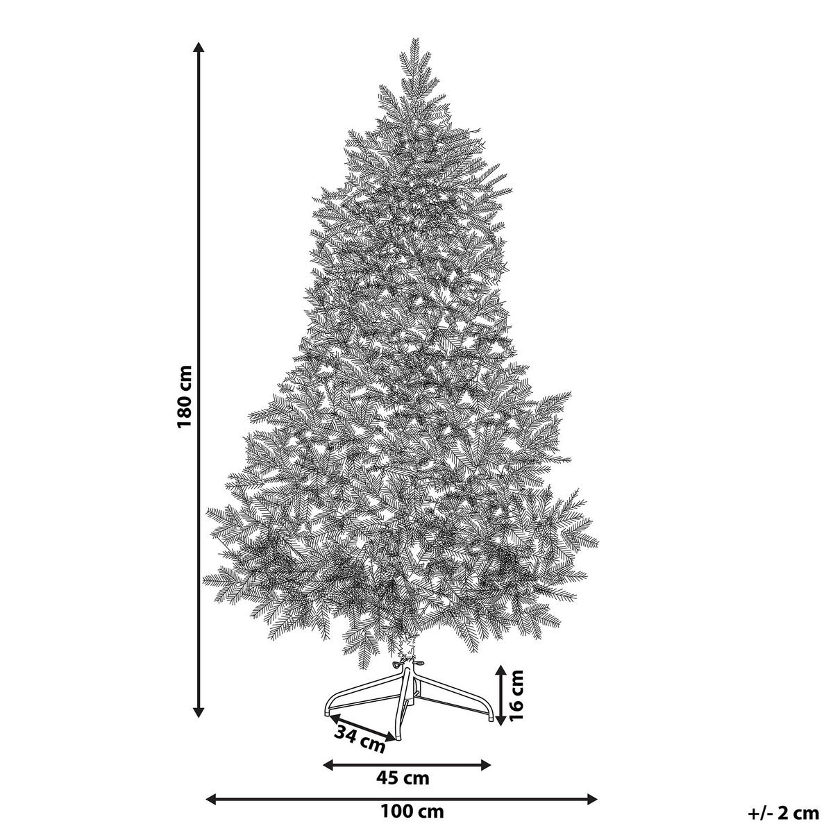 WEIHNACHTSBAUM 180 cm Grün Tatlow - Grün, Kunststoff (180cm) - Beliani