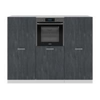 KÜCHENBLOCK AUS DER R-LINE R-Line Schwarz Beton/Weiß 180 cm ohne AP - Schwarz/Weiß, Holzwerkstoff (180/81.6/46cm) - Vicco