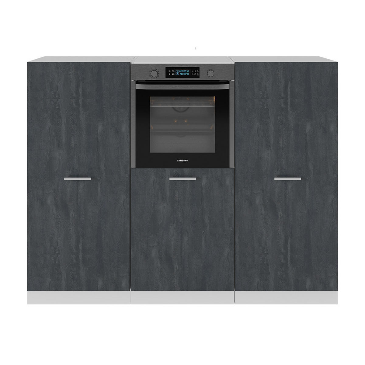 KÜCHENBLOCK AUS DER R-LINE R-Line Schwarz Beton/Weiß 180 cm ohne AP - Schwarz/Weiß, Holzwerkstoff (180/81.6/46cm) - Vicco