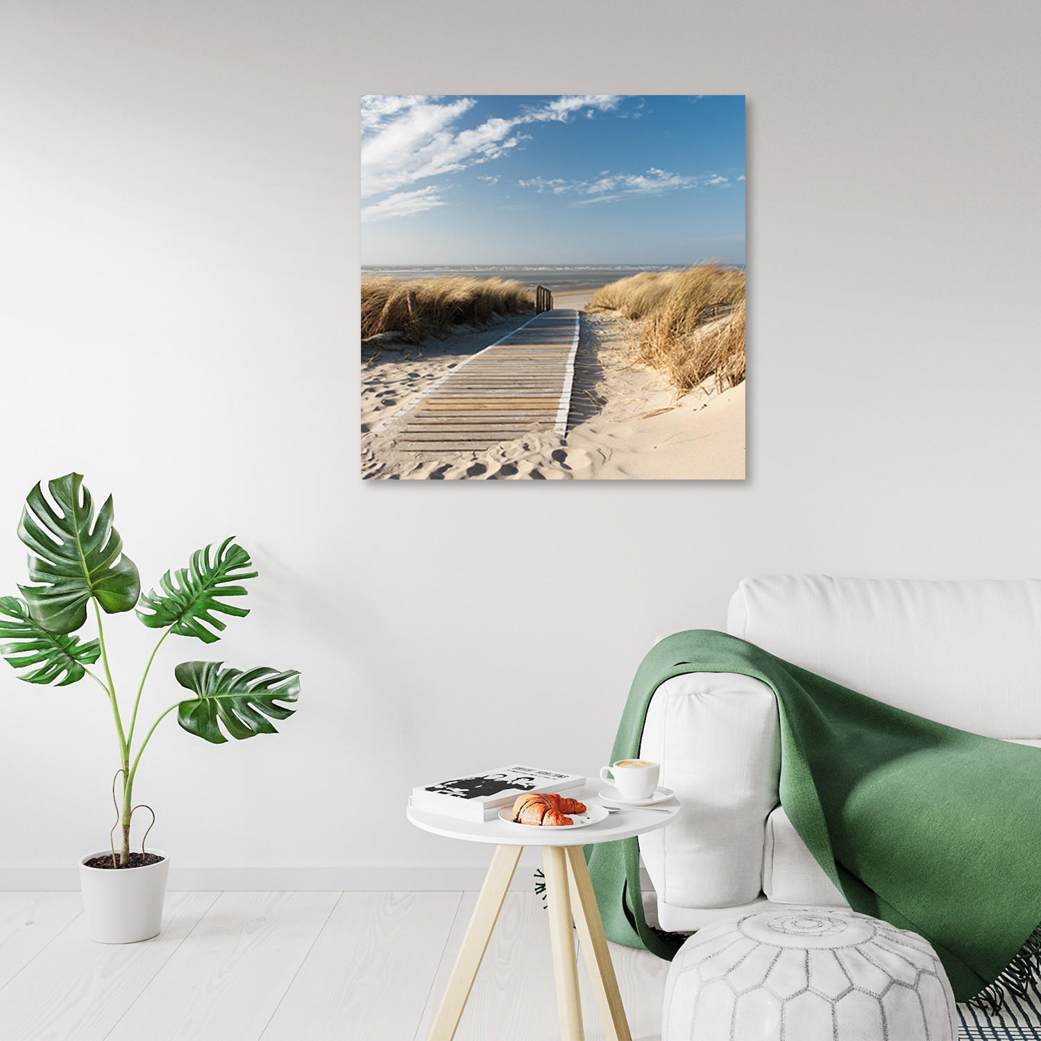 WANDBILD nordsee beach dünen - Beige, Textil (50/50cm) - Feeby