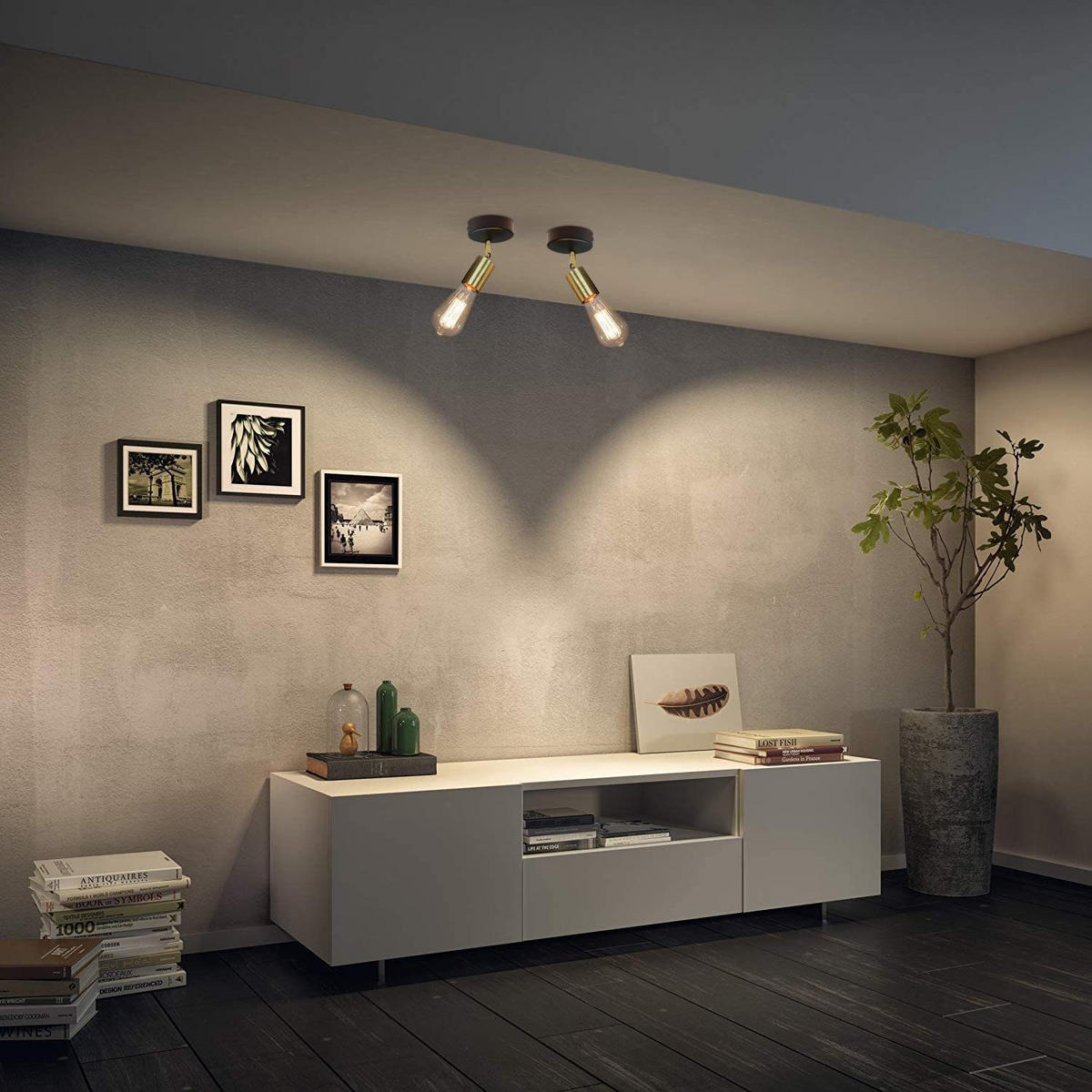 DECKENSTRAHLER Rakete 9/9/14.5cm - Goldfarben, Metall (9/9/14.5cm) - ZMH