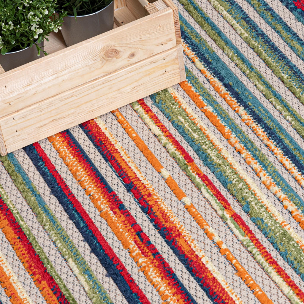 Thumbnail - Mazovia Teppich, Mehrfarbig, Textil, Gestreift, Rechteckig, 120x170 cm, Oeko-Tex® Standard 100, Teppiche & Böden, Teppic...