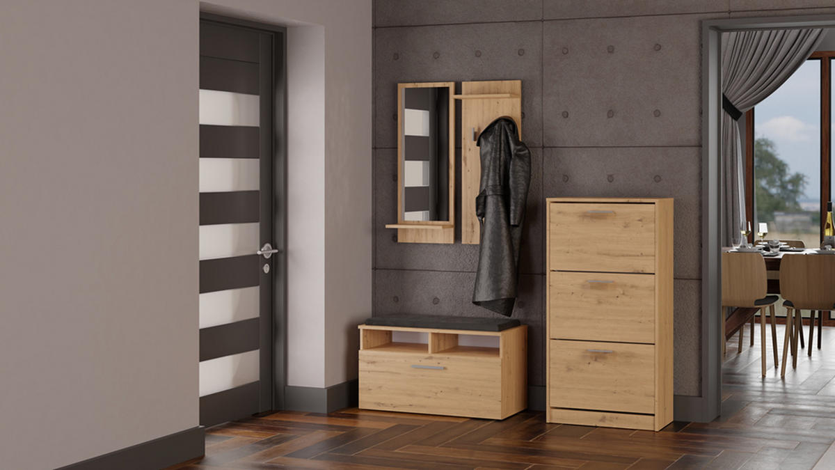 DULAP PENTRU PANTOFI Artisan 60/116/28 - stejar Artisan, compozit lemnos (60/116/28cm) - RAUMHIRSCH FURNITURE