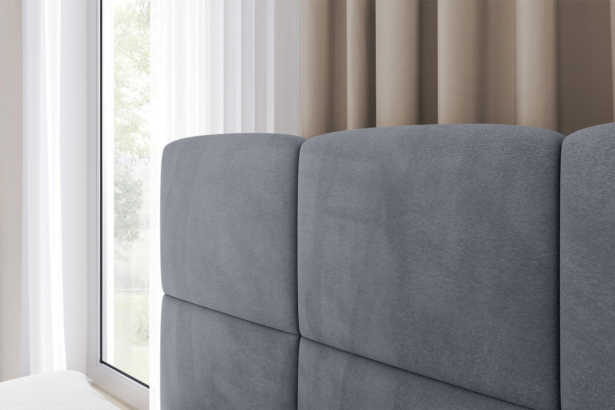 EINZELBETT Jugendbett mit Bettkasten Rechts, ohne Matratze - LIVY 80x200 Grau - Grau, Holzwerkstoff/Textil (80/200cm) - ALTDECOR
