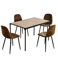 ESSTISCH SET dunkles Holz und Braun - Braun, Holzwerkstoff/Metall (120/75/80cm) - Urban Meuble