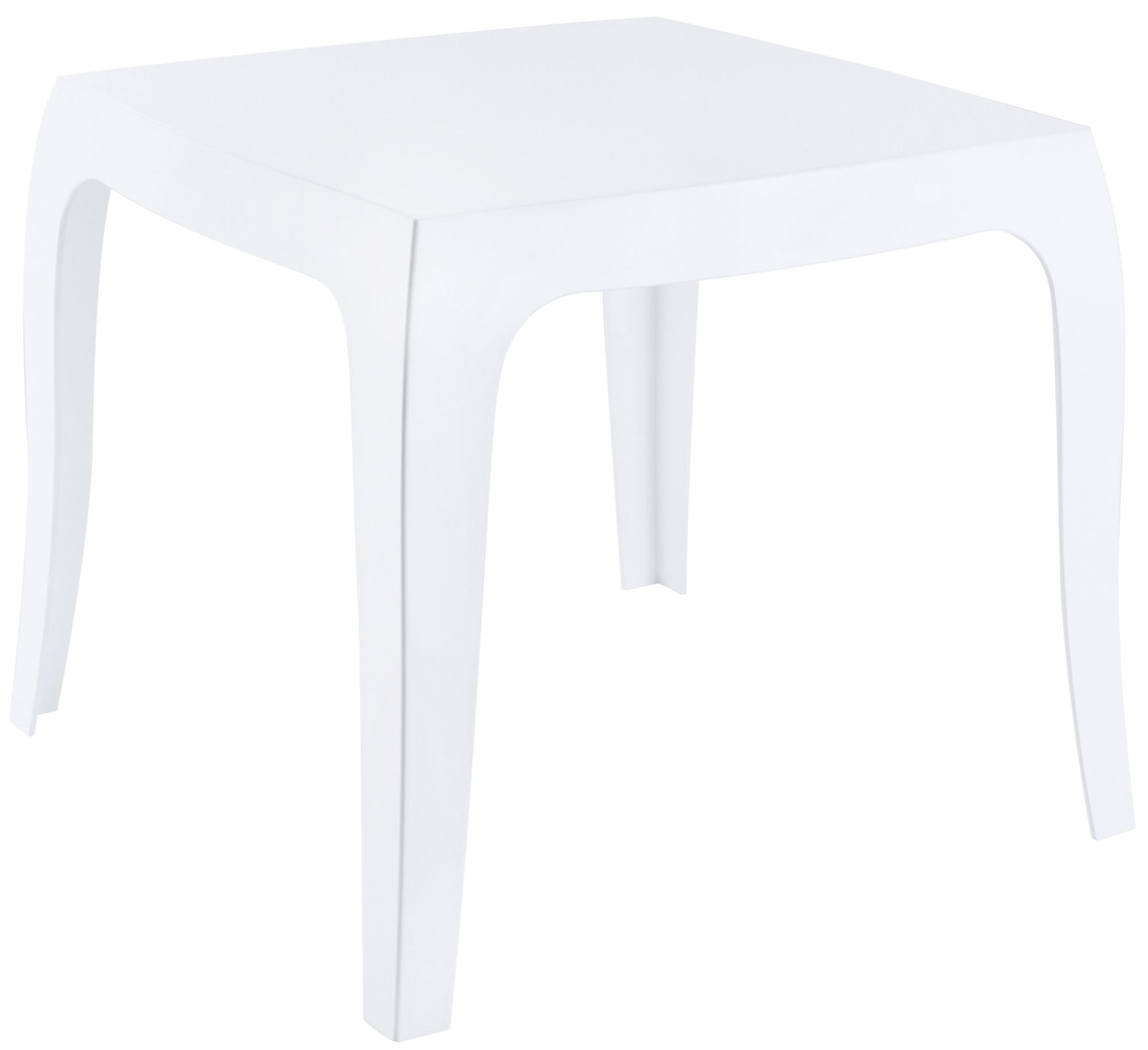 GARTENTISCH eckig 51/51/43 cm Kunststoff weiß glanz - Weiß Hochglanz, Kunststoff (51/51/43cm) - CLP