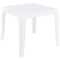GARTENTISCH eckig 51/51/43 cm Kunststoff weiß glanz - Weiß Hochglanz, Kunststoff (51/51/43cm) - CLP