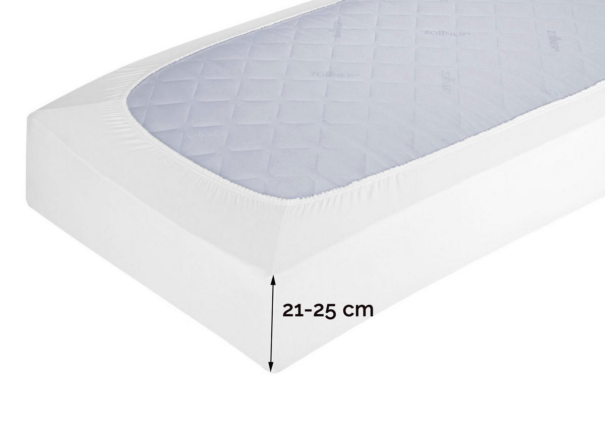 SPANNBETTLAKEN, 100x200 cm, 100% Baumwolle, Weiß - Weiß, Textil (100/200cm) - Zollner