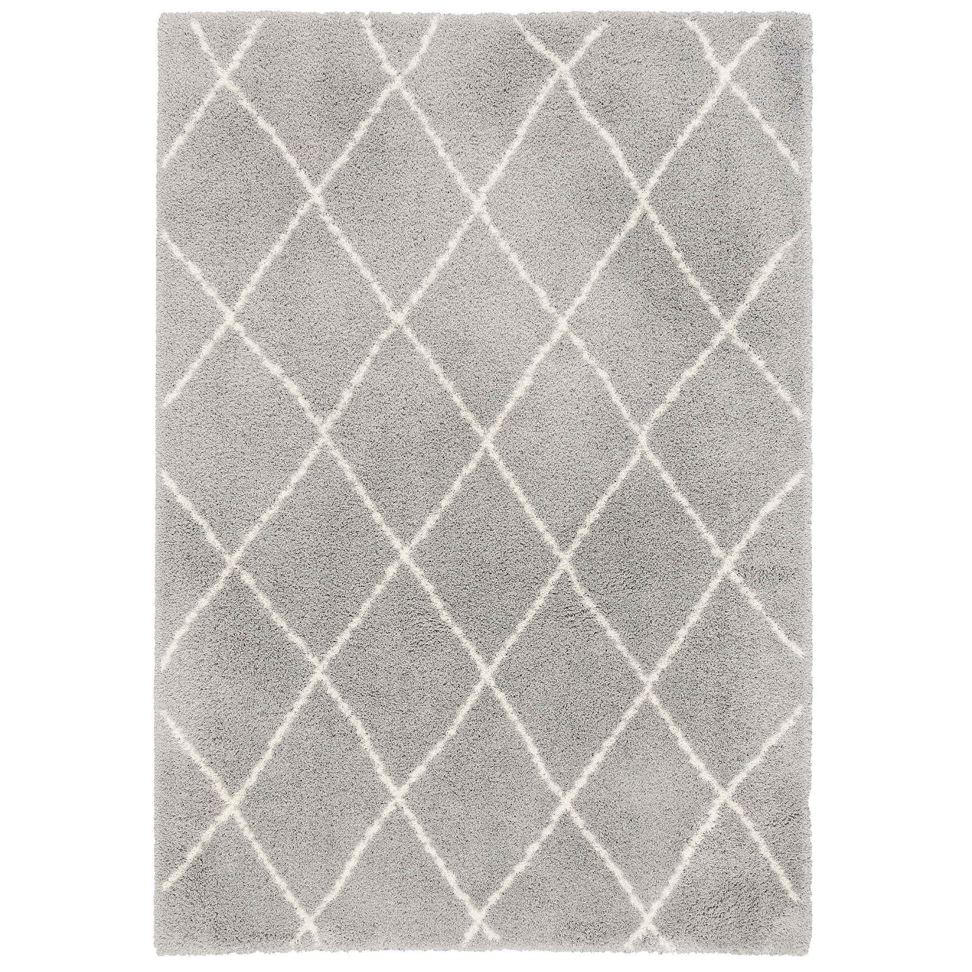 LUXUS SHAGGY TEPPICH SILKY SOFT MODERN RAUTEN - Grau, Textil (80/150cm) - Pergamon