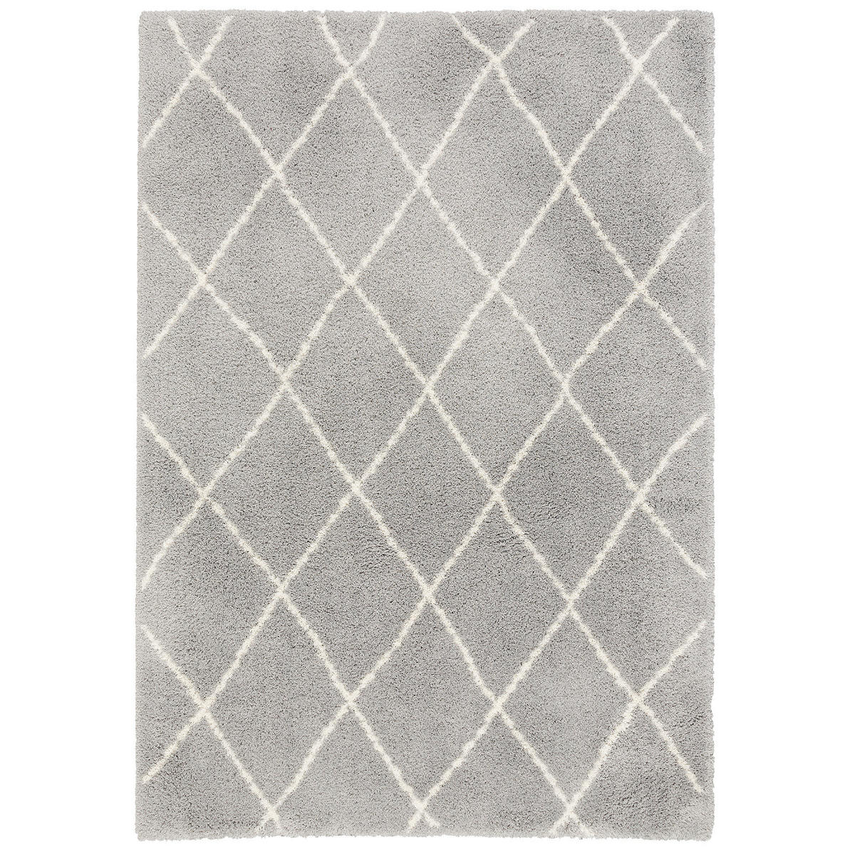 LUXUS SHAGGY TEPPICH SILKY SOFT MODERN RAUTEN - Grau, Textil (80/150cm) - Pergamon
