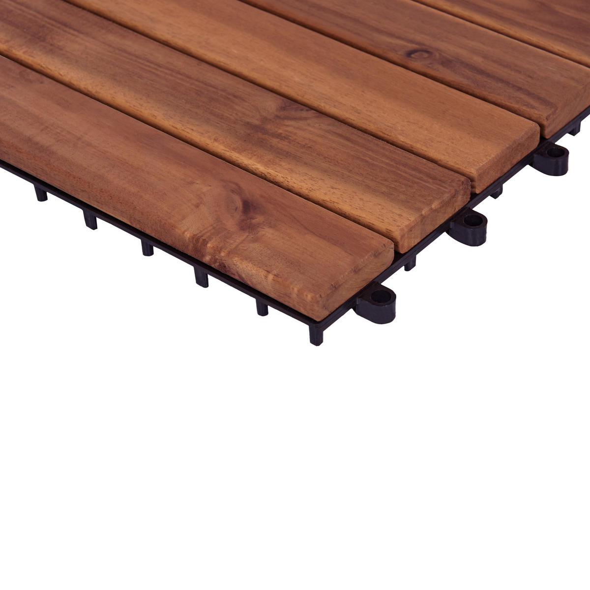 TERRASENFLIESEN 10 Stück Braun Accettura - Braun, Holz (30/30cm) - Beliani