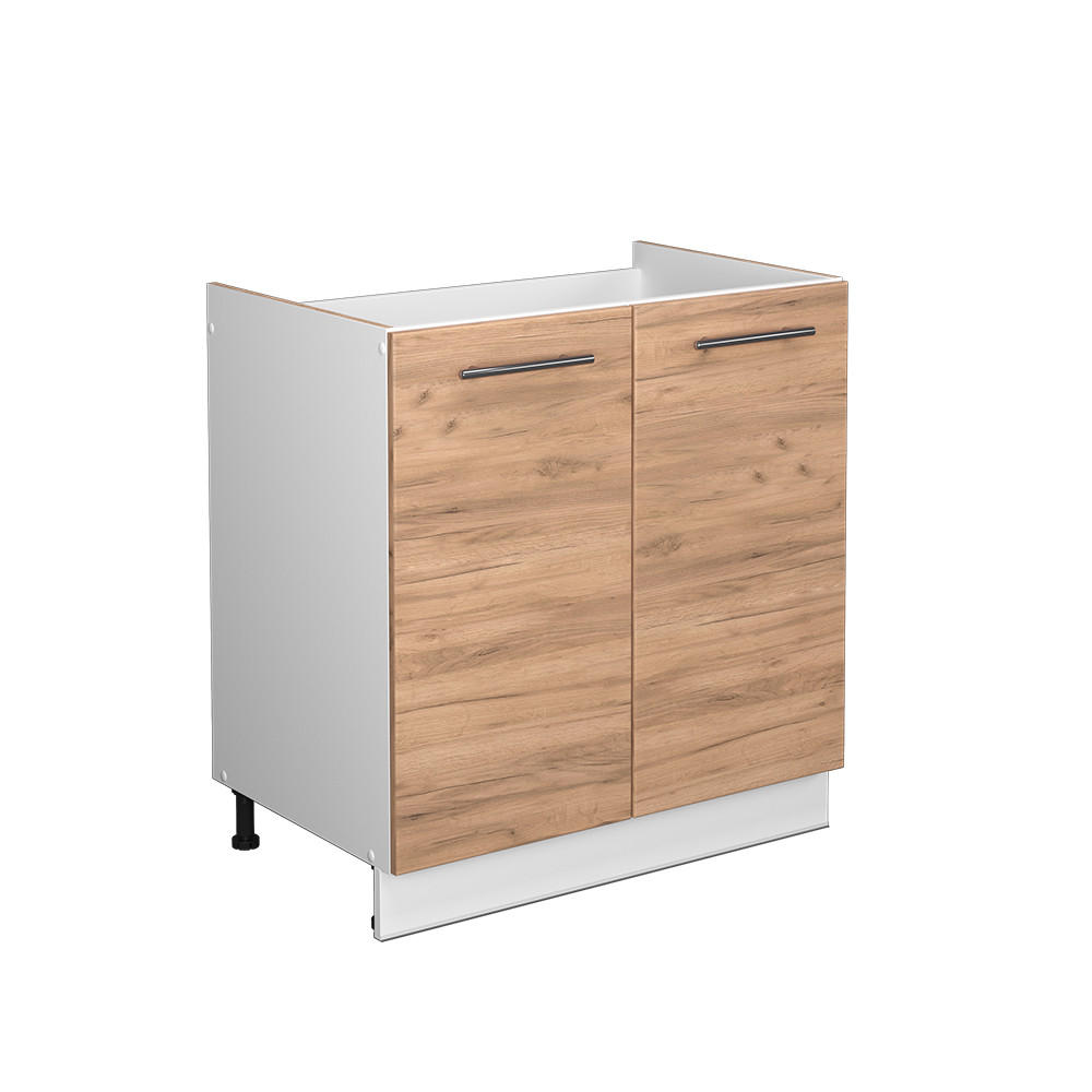 DISKBÄNKSSKÅP Fame-Line Goldkraft ek 80 cm utan bänkskiva Honungsek, Vit 82/80/51.6 cm