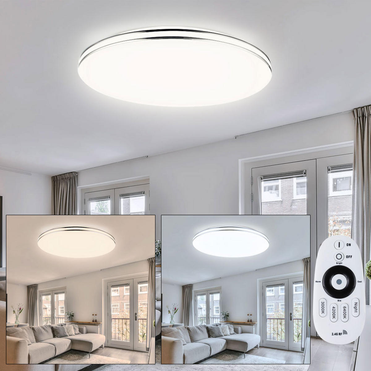 LED DECKENLEUCHTE Pierre Weiß Matt - Weiß, Metall (53/53/8cm)