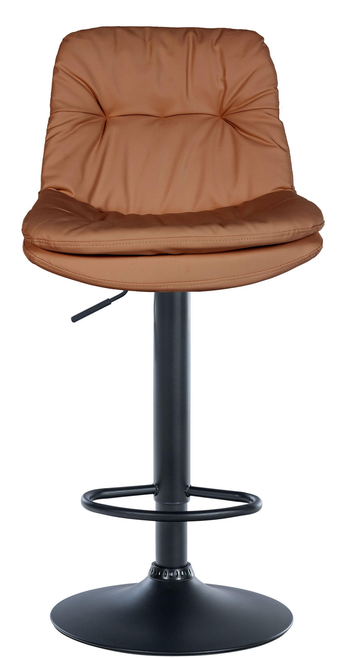 BARHOCKER Lederlook hellbraun - Hellbraun/Schwarz, Textil (46/92/54cm) - CLP