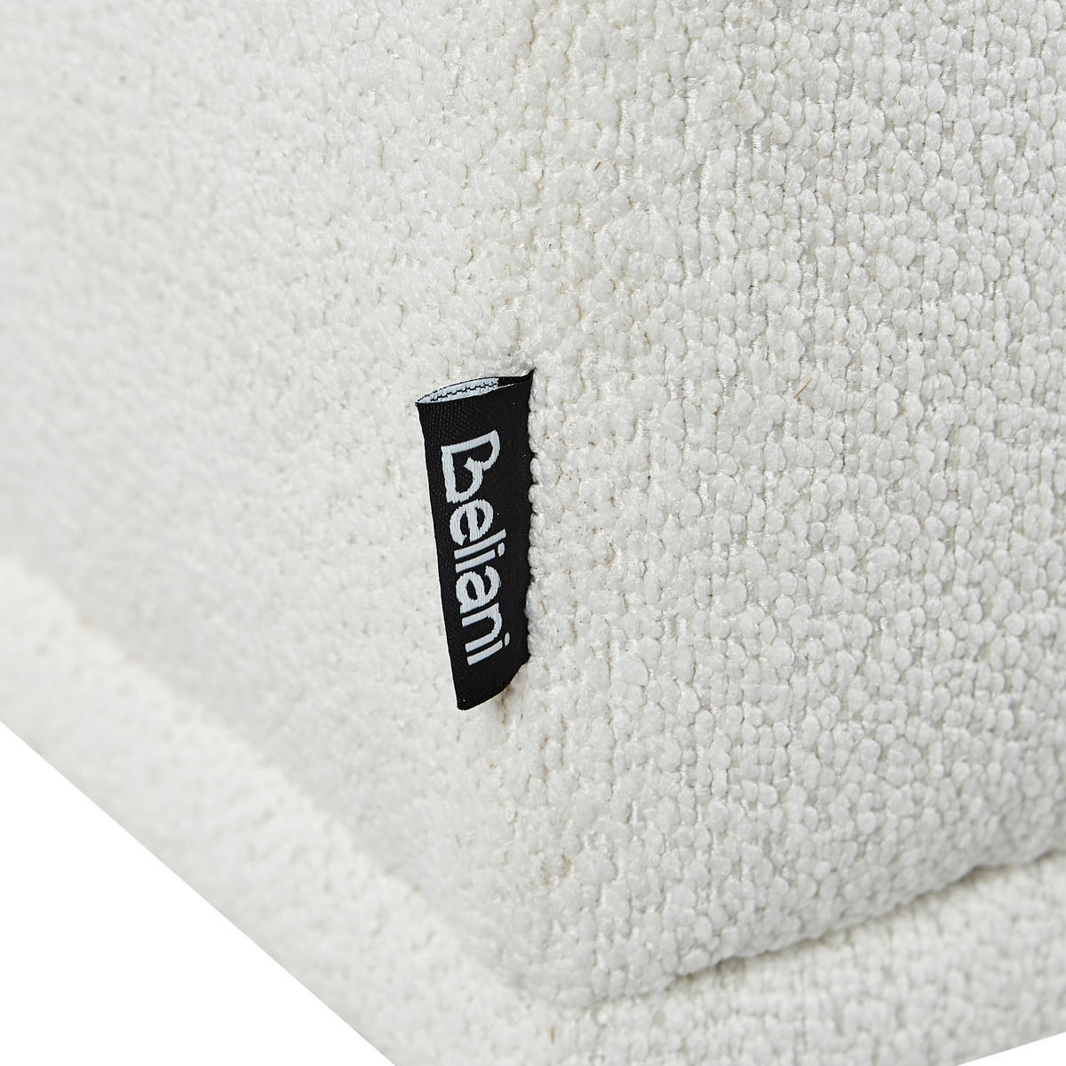 OTTOMANE Weiß Holt - Weiß/Braun, Textil (112/44/67cm) - Beliani