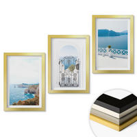 WANDBILDER 3er Set - 20x30 cm Goldrahmen - Meeresarchitektur Griechenlands - Goldfarben, Kunststoff (20/30cm) - ArtPrintCave