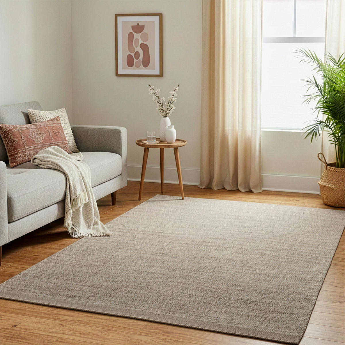 NATUR TEPPICH WOLLE KIRUNA - Taupe, Naturmaterialen (140/200cm) - Pergamon