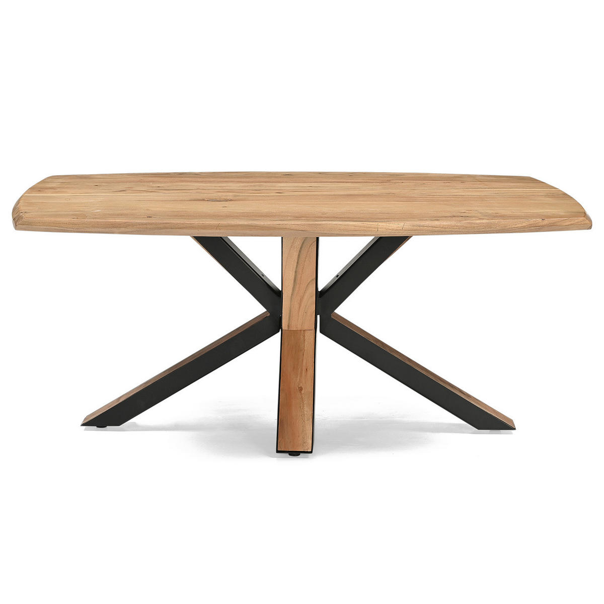 COUCHTISCH - Akazie massiv - 110 cm - Schwarz/Akaziefarben, Holz/Metall (70/110/45cm) - home24