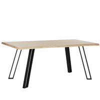 ESSTISCH 180/90/77 cm Hellbraun, Schwarz Rechteckig Graham - Hellbraun, Holzwerkstoff (180/90/77cm) - Beliani