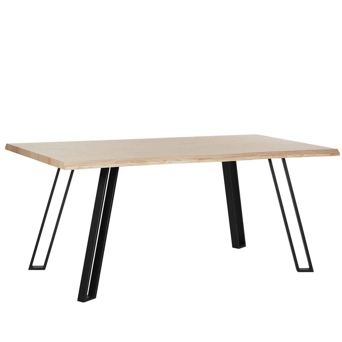 ESSTISCH 180/90/77 cm Hellbraun, Schwarz Rechteckig Graham - Hellbraun, Holzwerkstoff (180/90/77cm) - Beliani