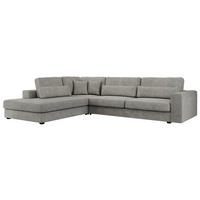 ECKSOFA Savona Hellgrau Strukture - links - Hellgrau/Schwarz, Kunststoff/Textil (316/249cm) - MKS