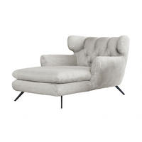 LONGSEAT CHAMRE Hellgrau - Hellgrau/Schwarz, Textil/Metall (130/95/160cm) - KAWOLA