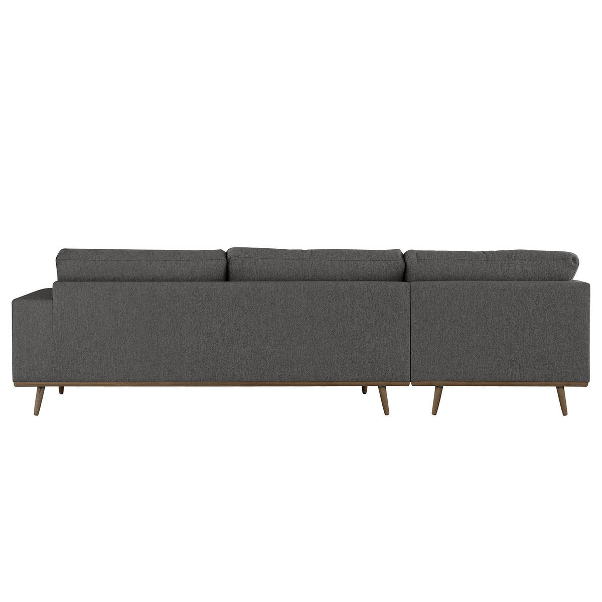 ECKSOFA mit Longchair - Eichefarben/Dunkelgrau, Eichenholz/Textil (281/153cm) - home24
