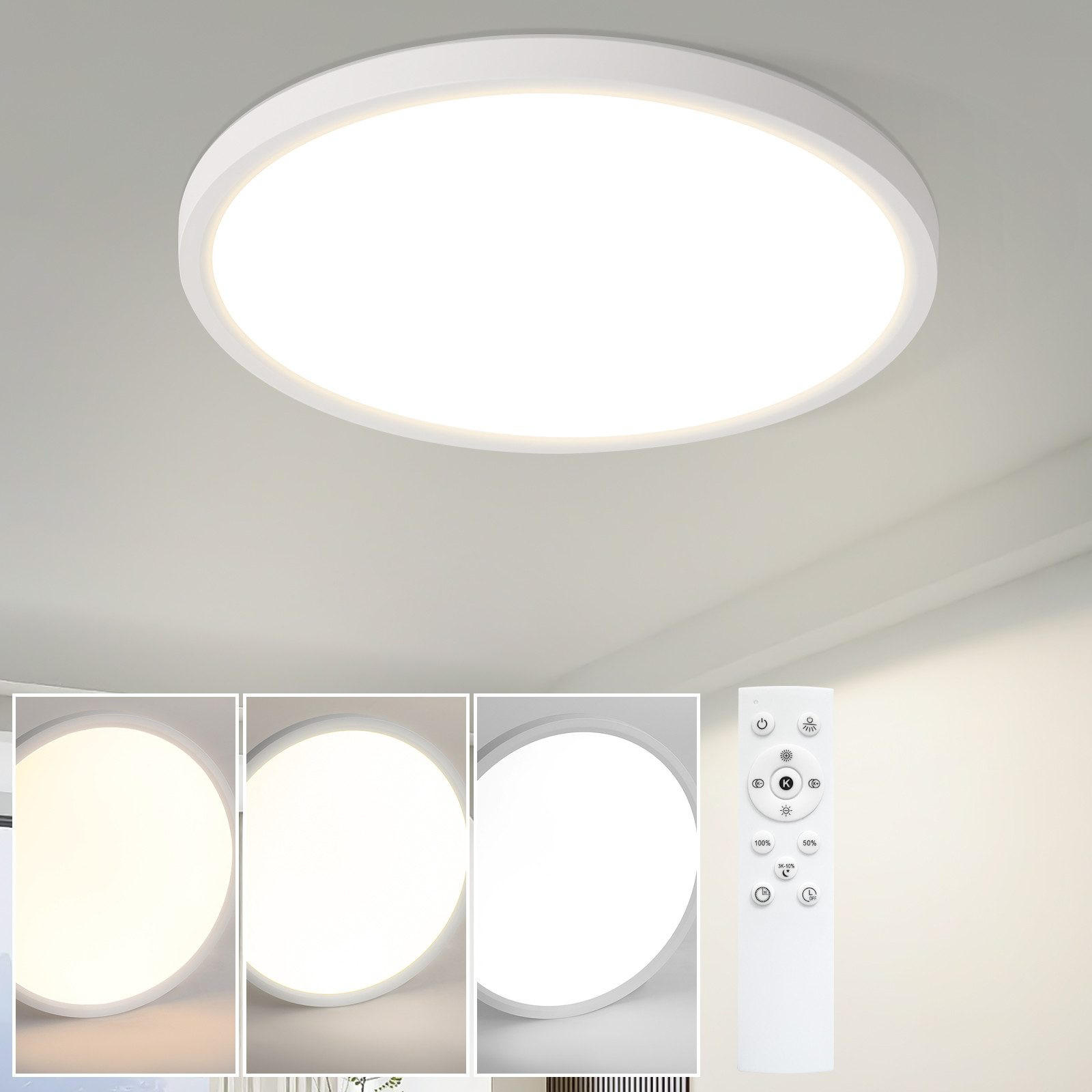 LED-DECKENLEUCHTE Mak 18/18/2.6 cm - Weiß, Kunststoff (18/18/2.6cm) - Nettlife