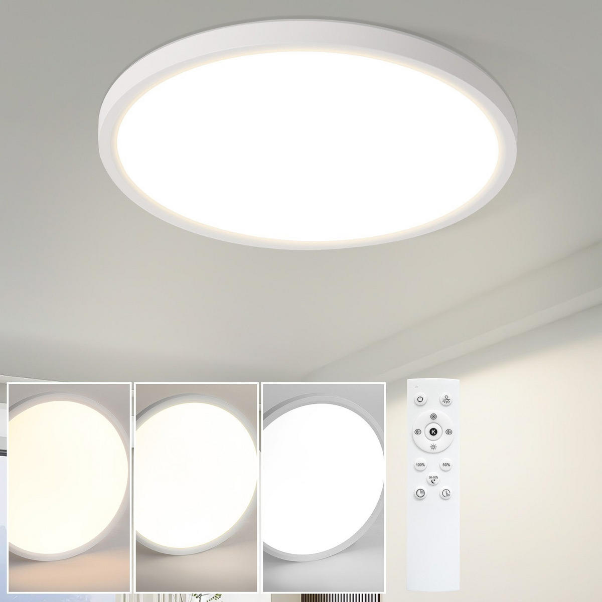 LED-DECKENLEUCHTE Mak 18/18/2.6 cm - Weiß, Kunststoff (18/18/2.6cm) - Nettlife