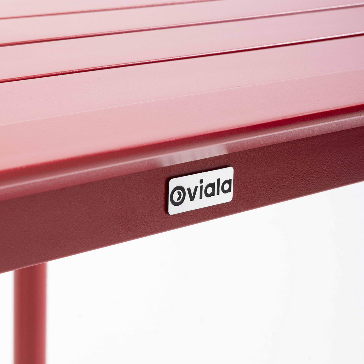 GARTENTISCH quadratisch, Rot - Rot, Metall (70/70/75cm) - Oviala