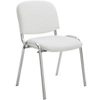 BESUCHERSTUHL Lederlook weiß - Chromfarben/Weiß, Textil/Metall (54/79/48cm) - CLP